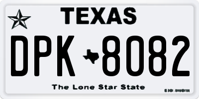 TX license plate DPK8082