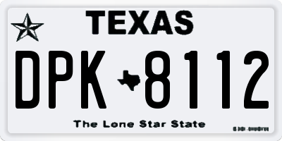 TX license plate DPK8112
