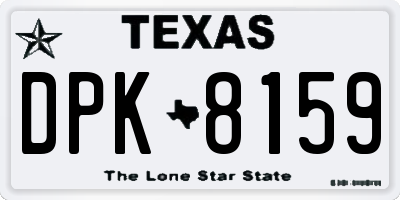 TX license plate DPK8159