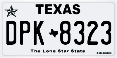 TX license plate DPK8323