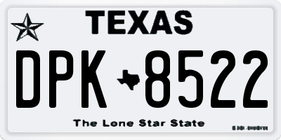 TX license plate DPK8522