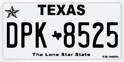 TX license plate DPK8525