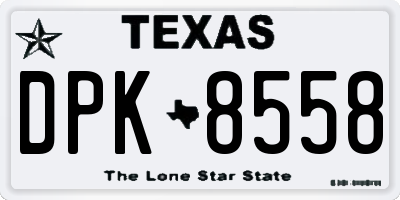 TX license plate DPK8558