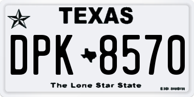 TX license plate DPK8570