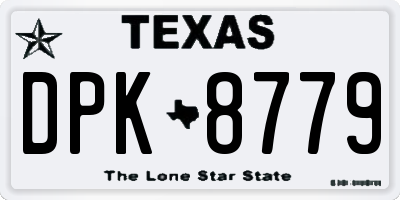 TX license plate DPK8779