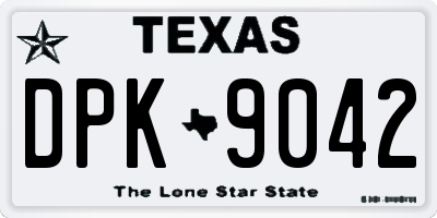 TX license plate DPK9042