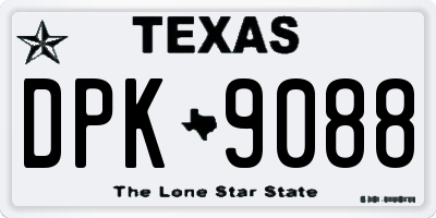 TX license plate DPK9088