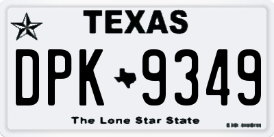 TX license plate DPK9349