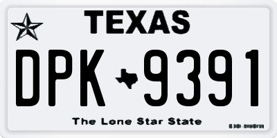 TX license plate DPK9391