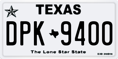 TX license plate DPK9400