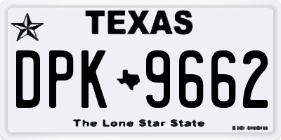 TX license plate DPK9662