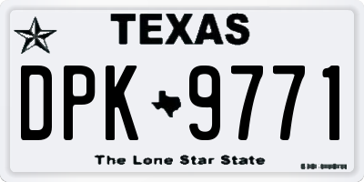 TX license plate DPK9771