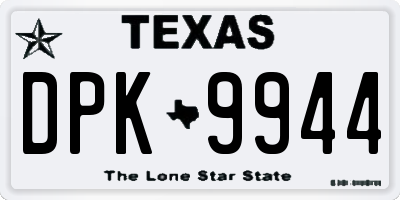 TX license plate DPK9944