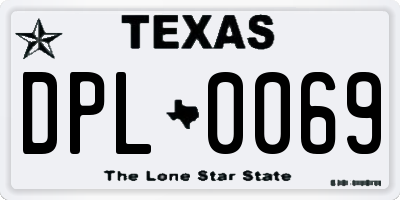 TX license plate DPL0069