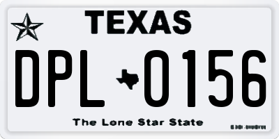 TX license plate DPL0156