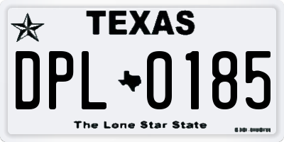 TX license plate DPL0185