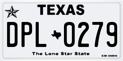 TX license plate DPL0279
