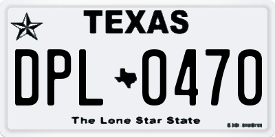 TX license plate DPL0470