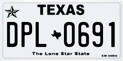 TX license plate DPL0691