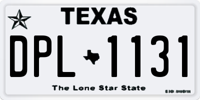 TX license plate DPL1131
