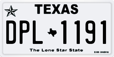 TX license plate DPL1191