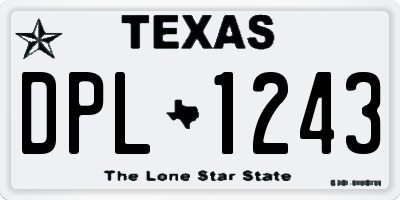 TX license plate DPL1243