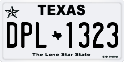 TX license plate DPL1323