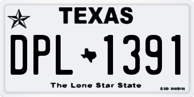 TX license plate DPL1391