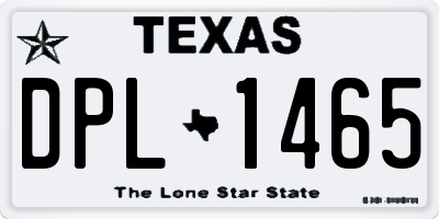 TX license plate DPL1465