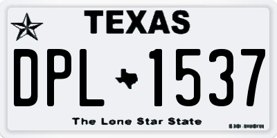 TX license plate DPL1537