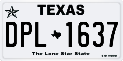 TX license plate DPL1637