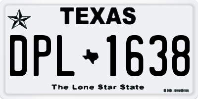 TX license plate DPL1638