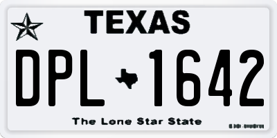 TX license plate DPL1642