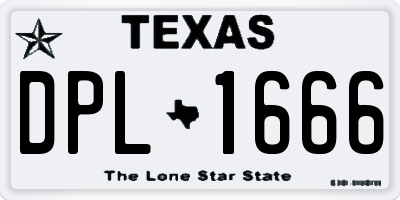 TX license plate DPL1666