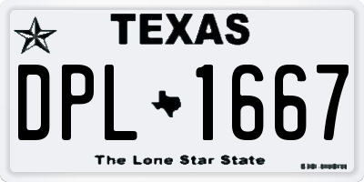 TX license plate DPL1667