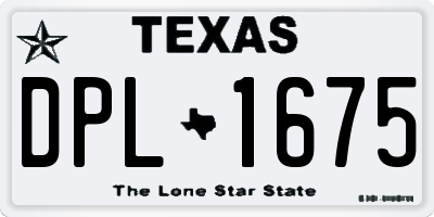 TX license plate DPL1675