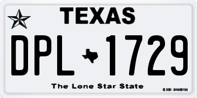 TX license plate DPL1729