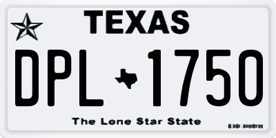 TX license plate DPL1750