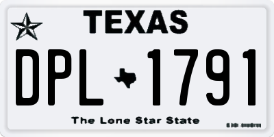 TX license plate DPL1791