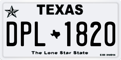 TX license plate DPL1820
