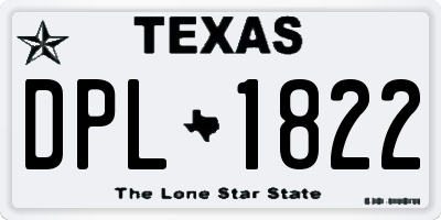 TX license plate DPL1822