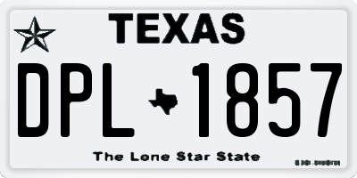 TX license plate DPL1857
