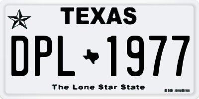 TX license plate DPL1977
