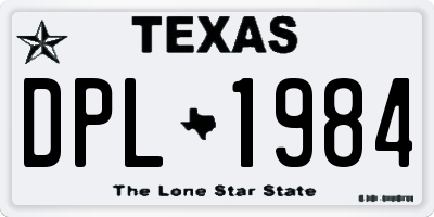 TX license plate DPL1984