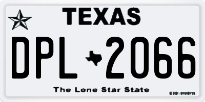 TX license plate DPL2066