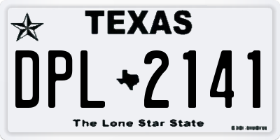 TX license plate DPL2141