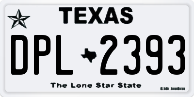 TX license plate DPL2393