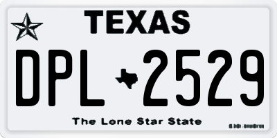 TX license plate DPL2529