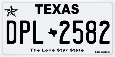 TX license plate DPL2582