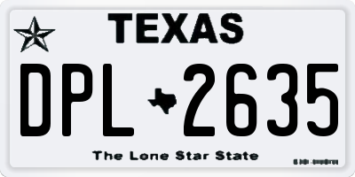 TX license plate DPL2635